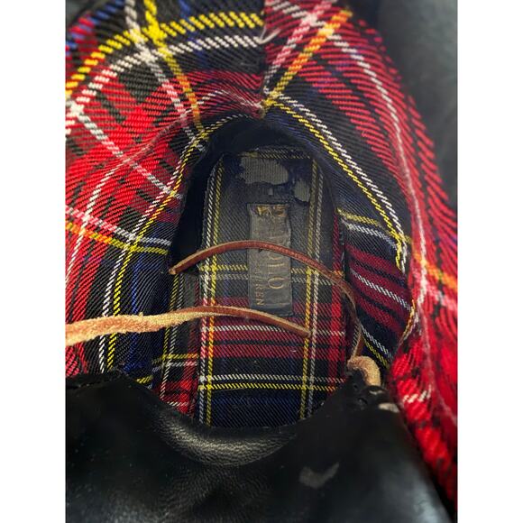 Polo Ralph Lauren Men’s Leather Boots Black Willingcott Flannel Lined 10D Grunge main image 4
